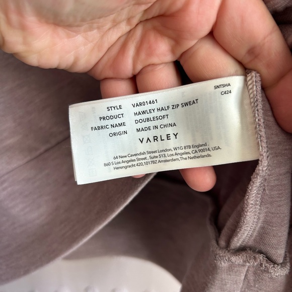 Varley Women’s Hawley Half - Zip Sweatshirt Double Soft Sz M Mauve Mark - Picture 5 of 6